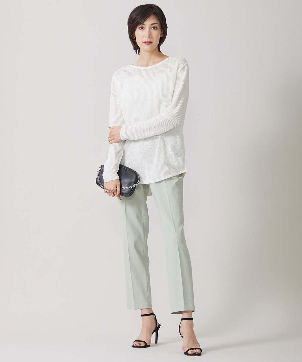 ICB 【洗える】 ペーパーブレンドシャインニット プルオーバー 