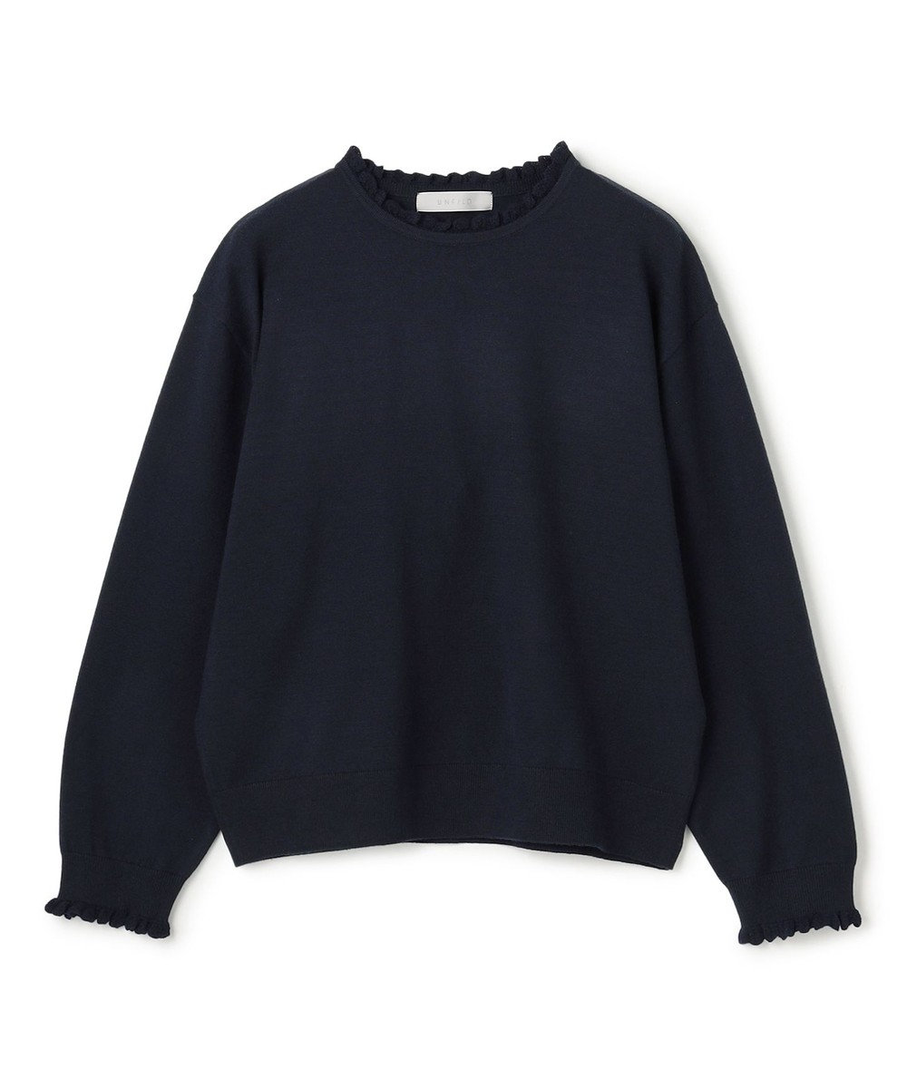 UNFILO フリルトリミング ニット 