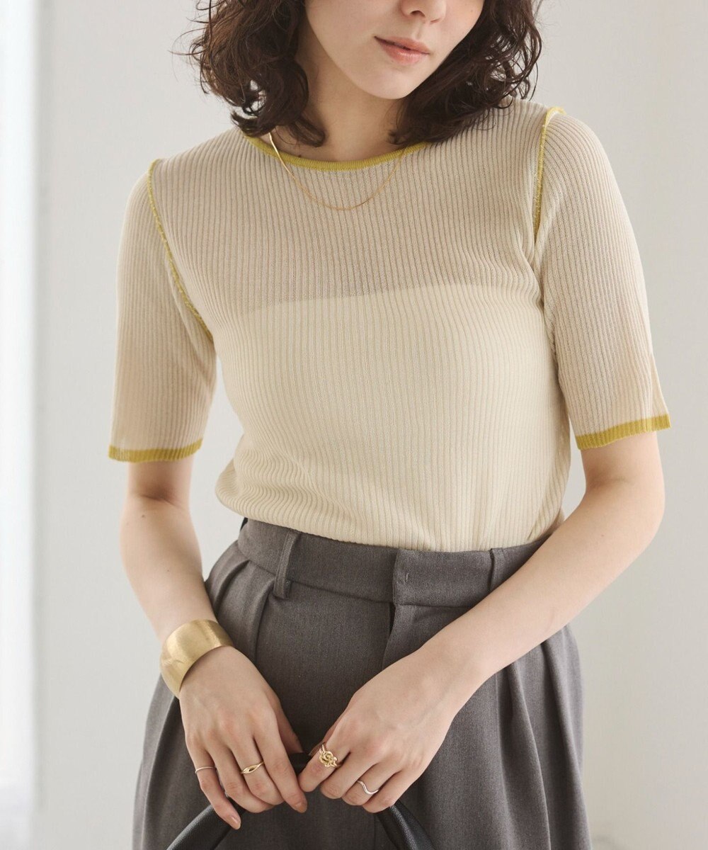 WEGO 【ANGIE VINTAGE】配色デザインリブニット 