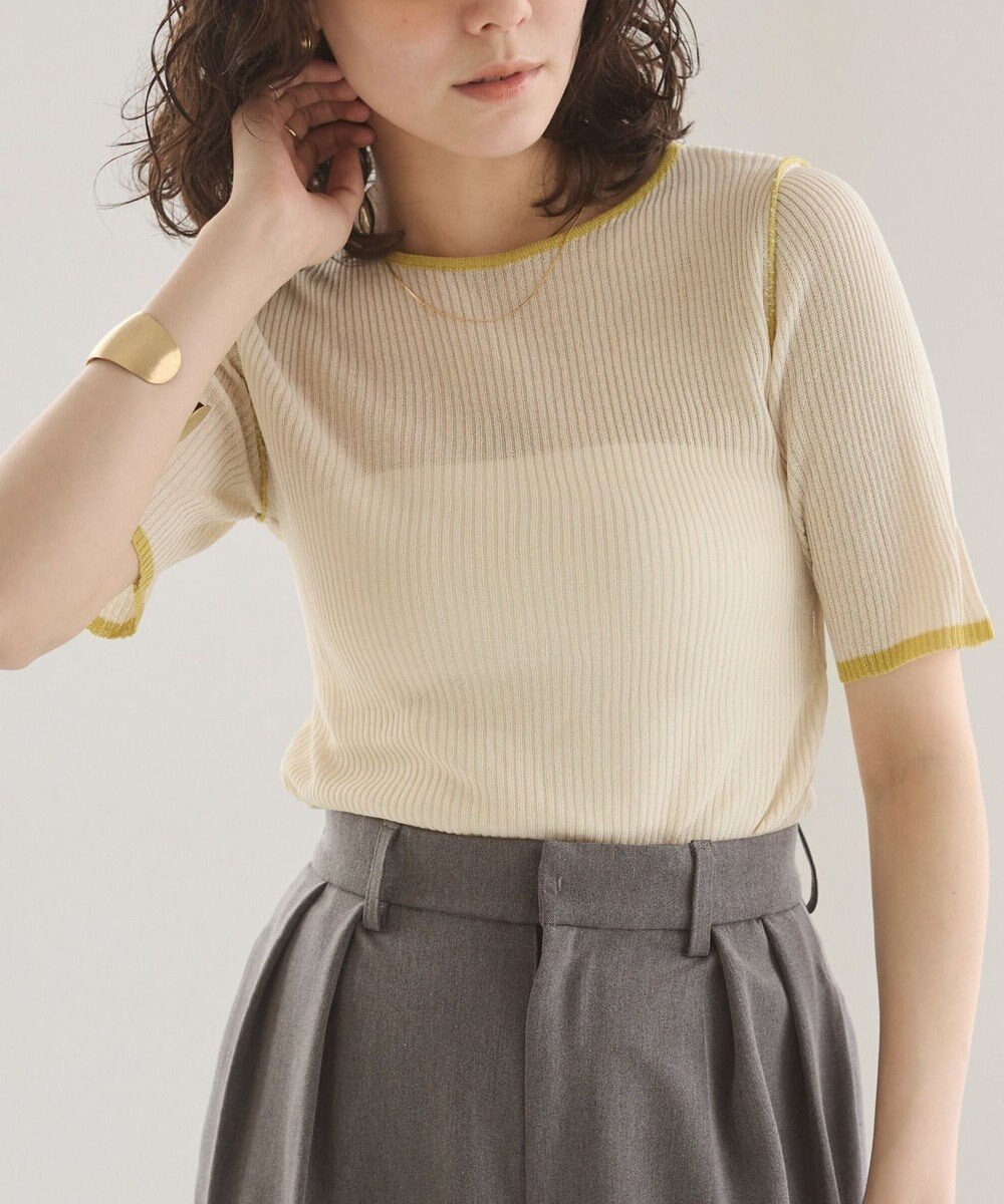 WEGO 【ANGIE VINTAGE】配色デザインリブニット 