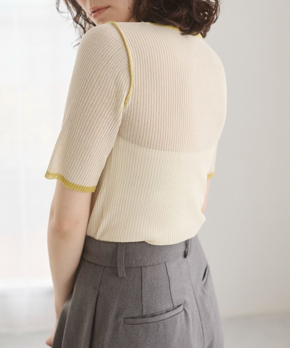 WEGO 【ANGIE VINTAGE】配色デザインリブニット 