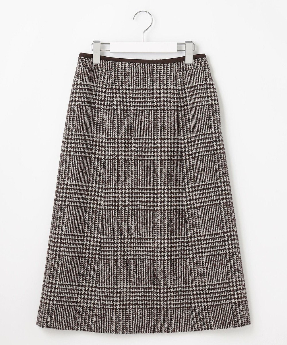 J.PRESS LADIES ウールシルクツイードグレンチェック スカート 