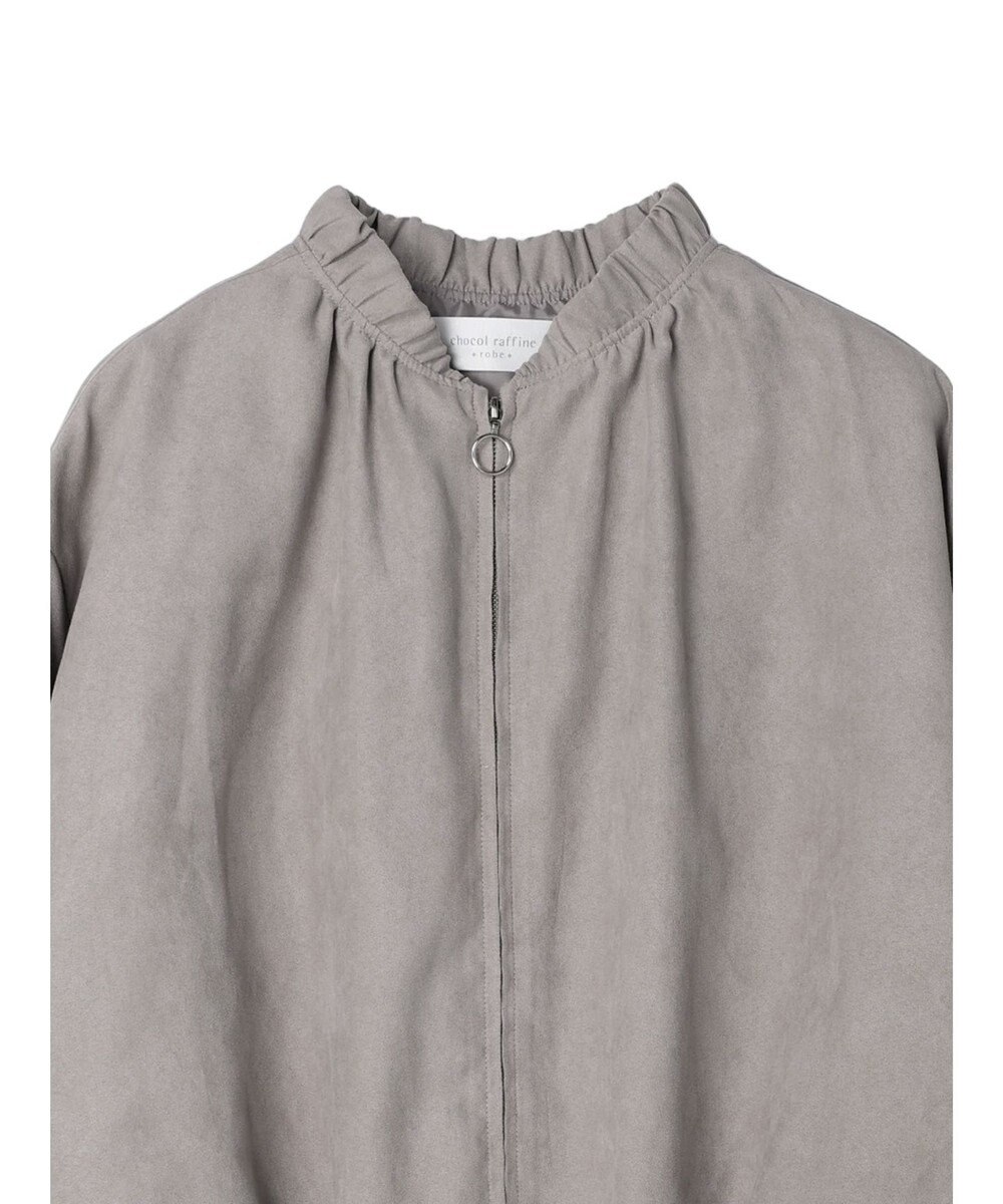 Green Parks スウェード調ギャザーブルゾン 