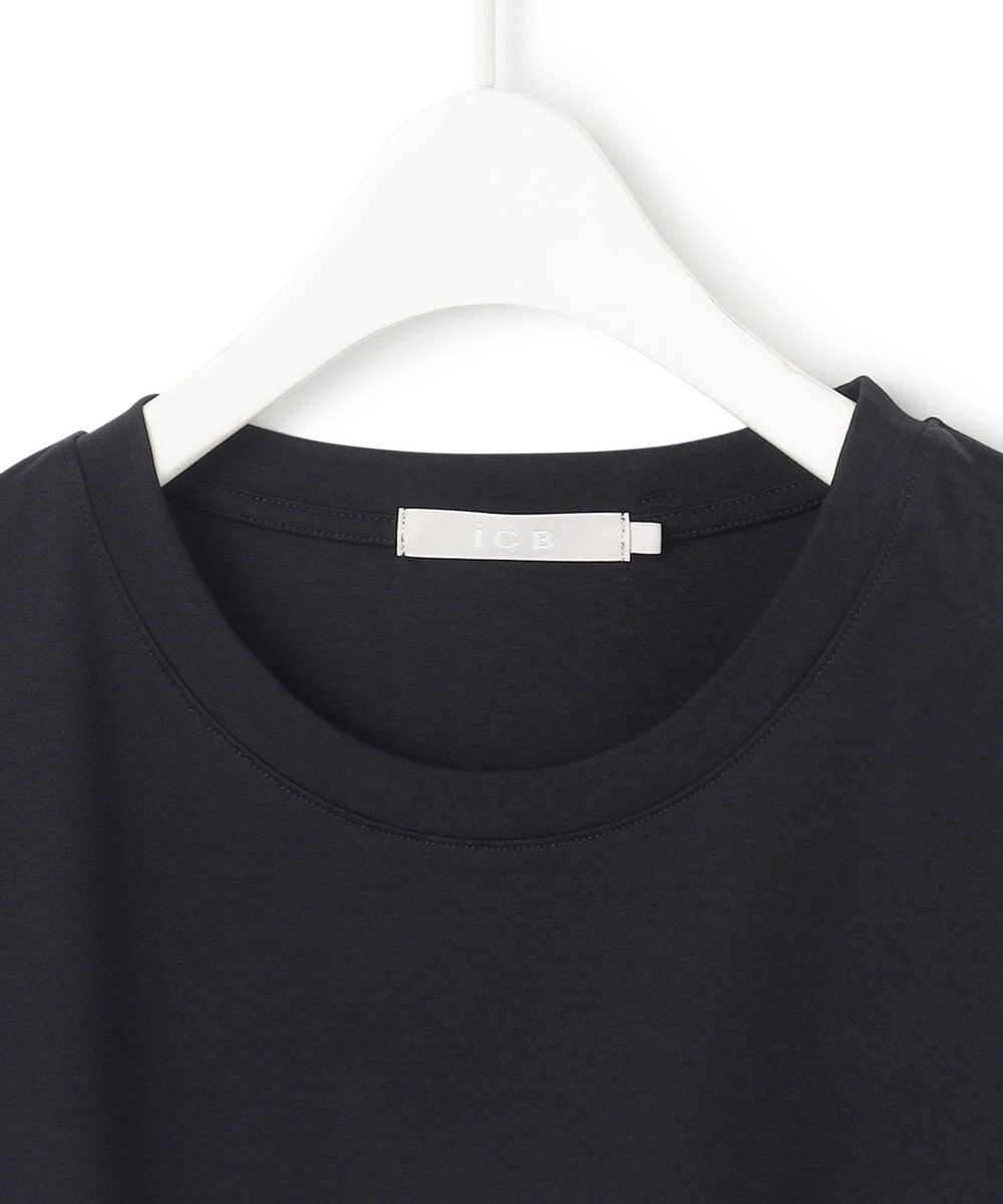ICB 【洗える】シンプルジャージー クロップドTシャツ 