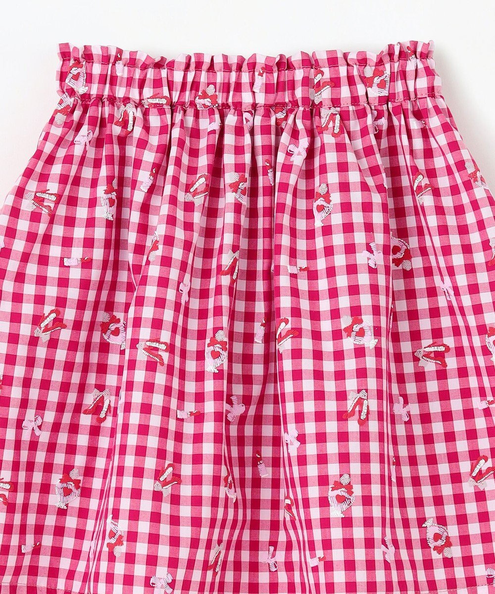 ANY KIDS ギンガム 発泡プリント スカート 