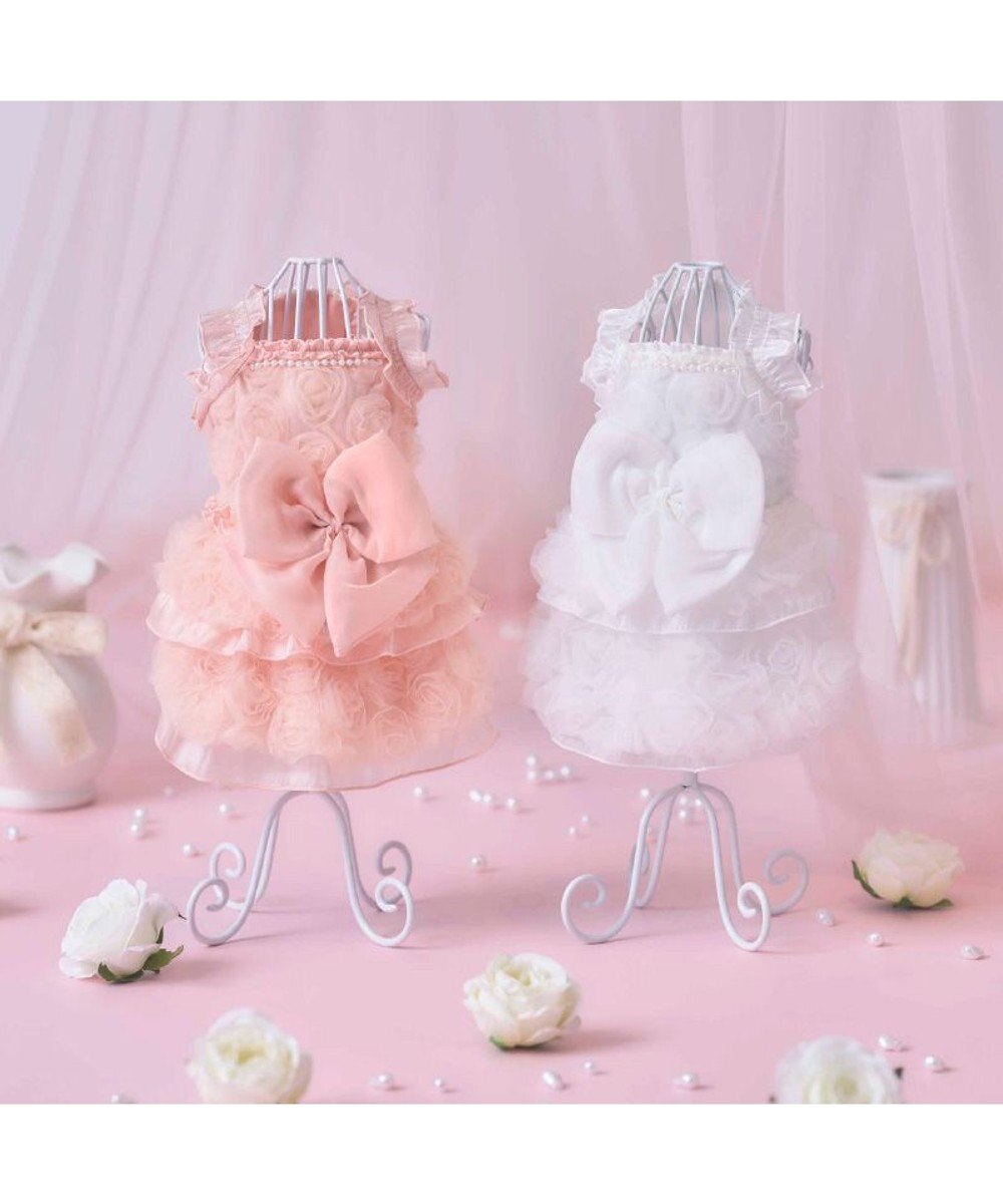 PET PARADISE cherircouture メニ―ローズ ワンピース ホワイト 小型犬 