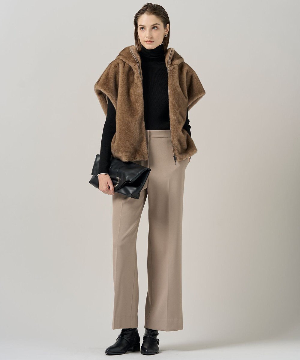 ICB 【洗える】ミンクライクファー フーディジレ コート 