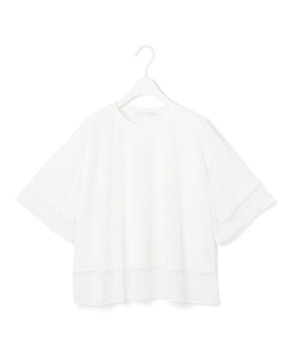 ICB 【接触冷感・UVケア・速乾・洗える】 チュールレイヤード カットソー 