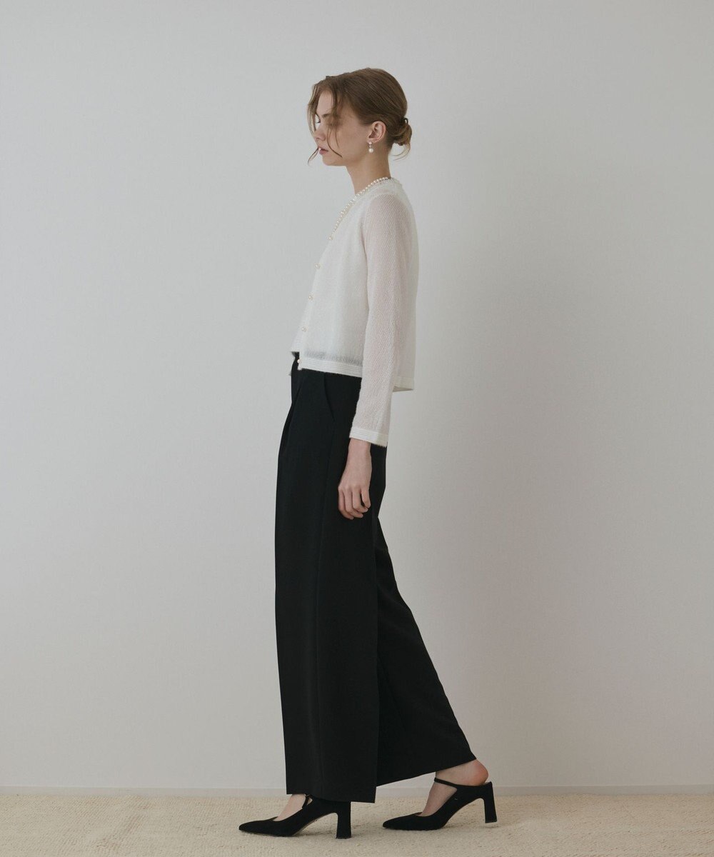 GRACE CONTINENTAL ラメフェザ－ニットカーディガン 