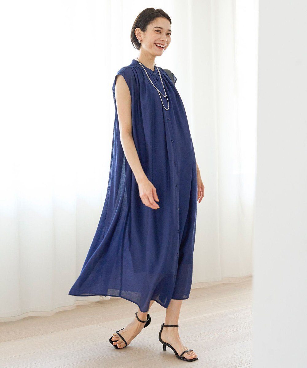 UNFILO ヴィンテージシアー ギャザーワンピース 