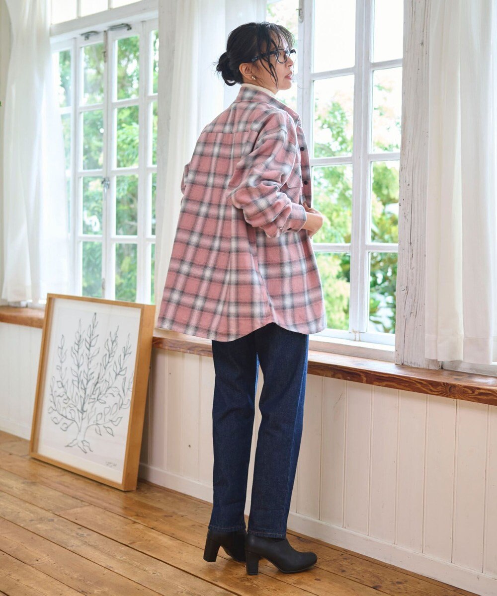 WEGO 【2025年秋冬新作/SMLサイズ展開/ユニセックス着用ITEM】オンブレチェックネルシャツ（LS） 