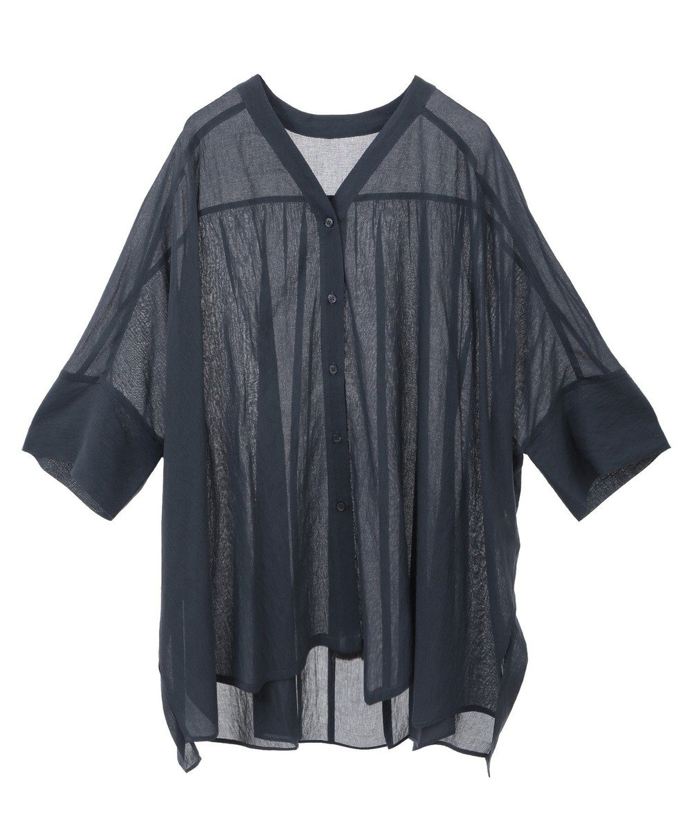 AMERICAN HOLIC 【接触冷感】Ｖネックシアー半袖ＢＩＧシャツ 