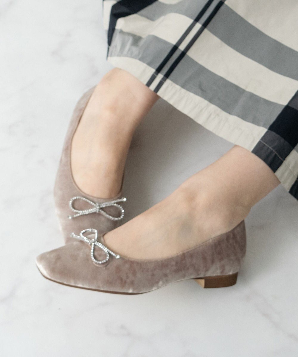 Bridget Birkin 【Bridget Birkin】ビジューリボンベロアパンプス 