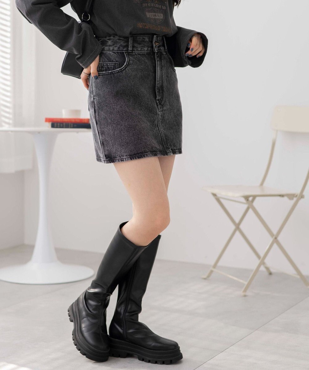 WEGO 台形デニムミニスカート 