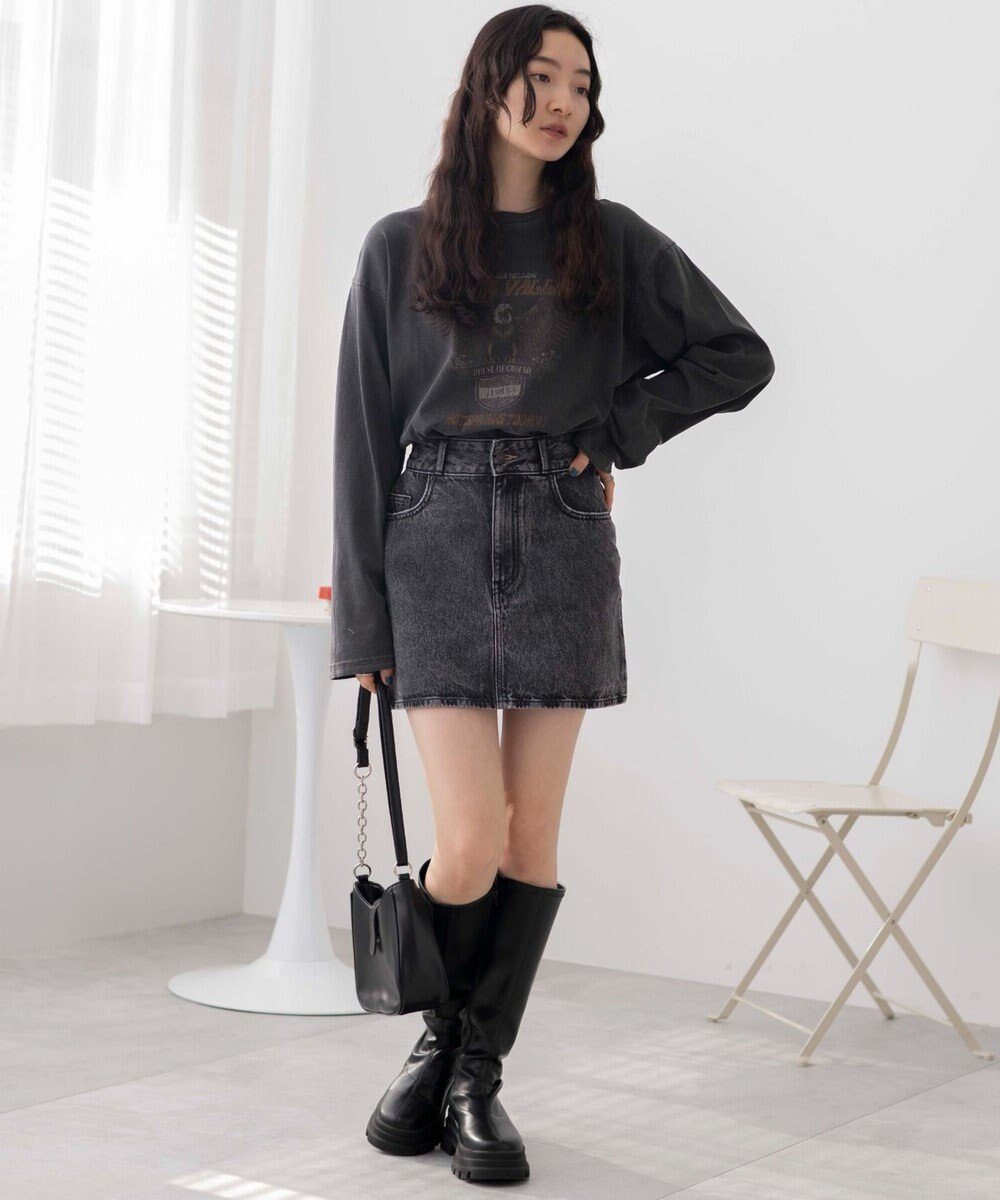 WEGO 台形デニムミニスカート 