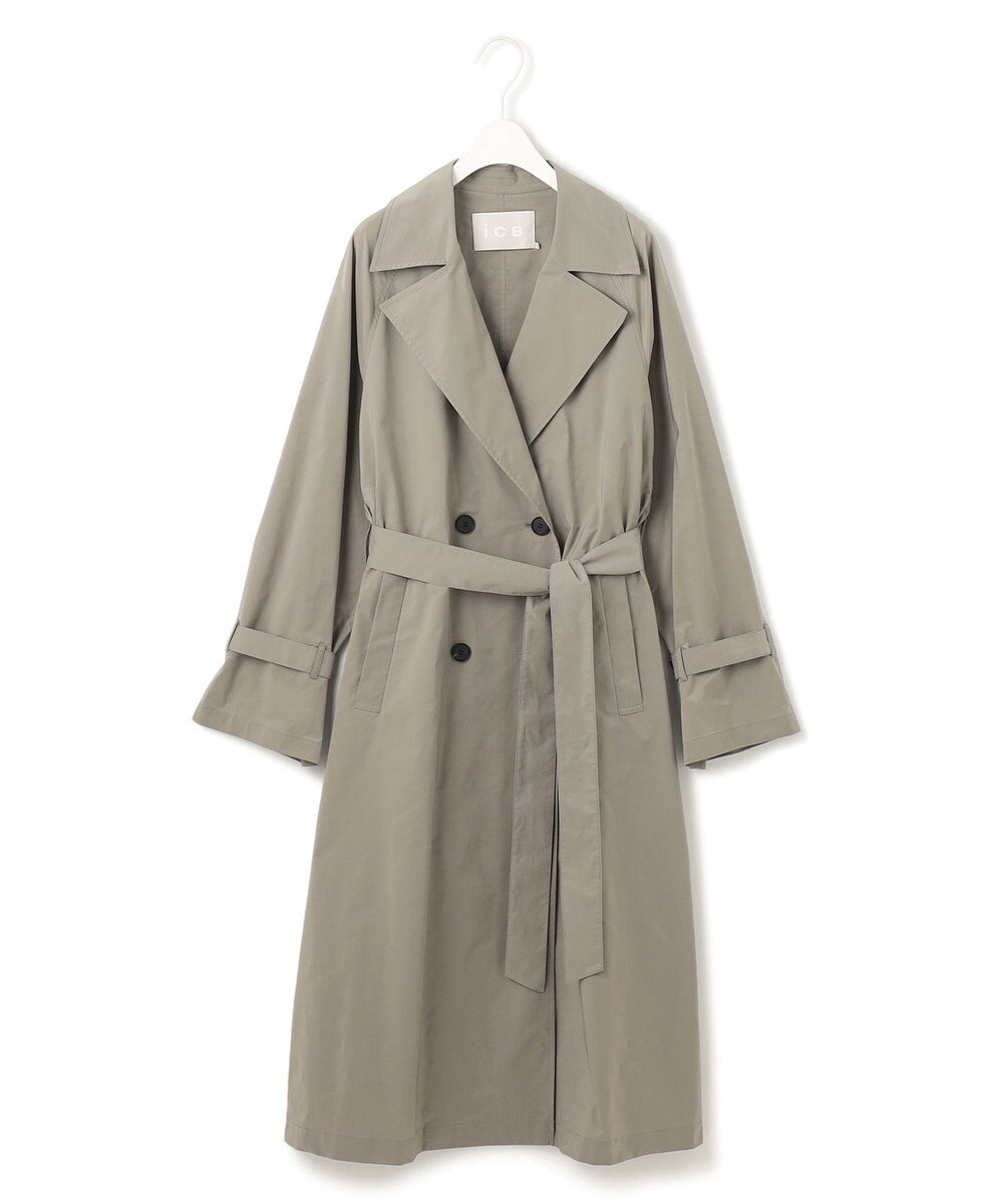 ICB L 【撥水加工】メモリーストレッチタフタ トレンチコート 