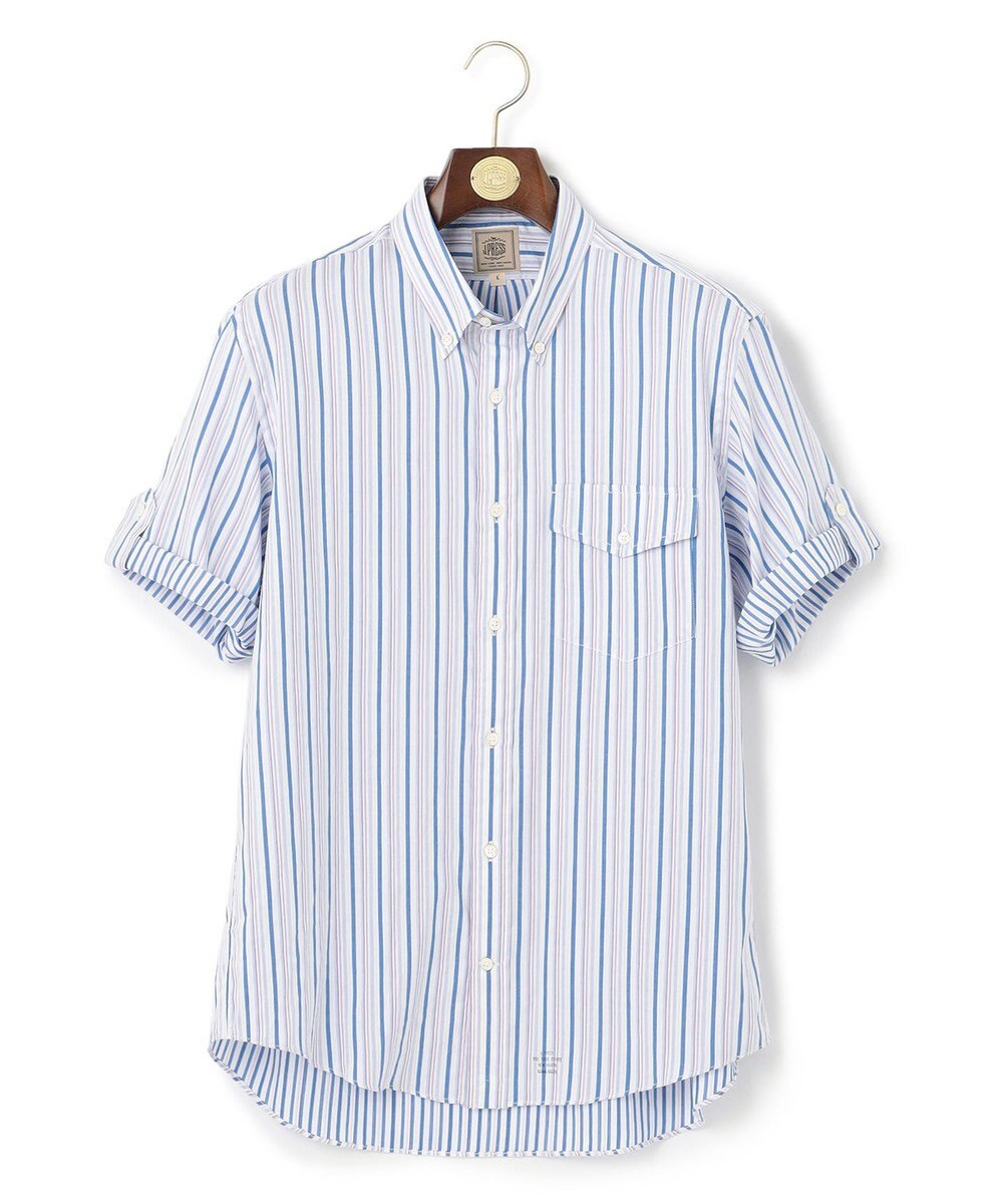 J.PRESS MEN オーガニックコットンダブルチューブマルチストライプシャツ 
