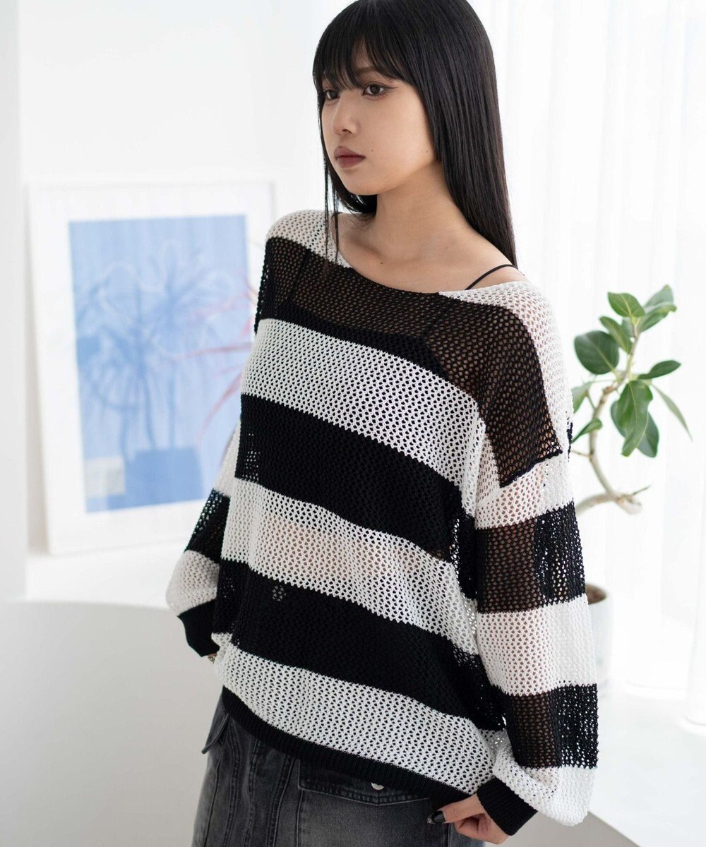 WEGO オフショルメッシュニット 