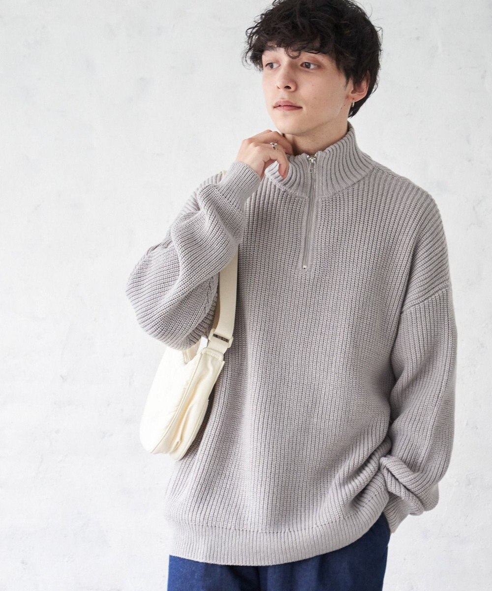 WEGO オーバーフィットハーフジッププルオーバー 