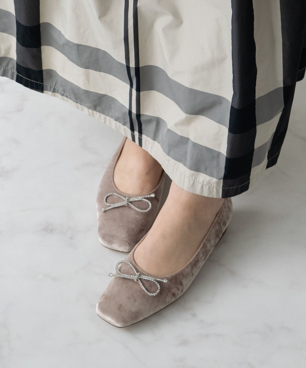 Bridget Birkin 【Bridget Birkin】ビジューリボンベロアパンプス 