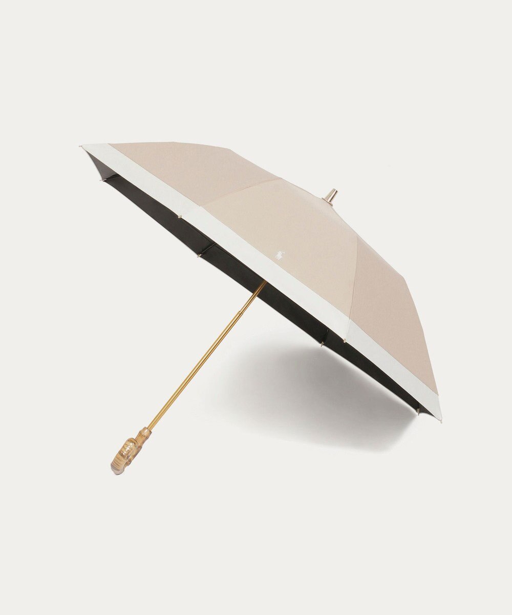 MOONBAT 【WEB限定/遮光率100%/遮熱/UV】POLO RALPH LAUREN（ポロ ラルフローレン）晴雨兼用日傘 ポロポニー ワンポイント刺繍  バイカラー 折りたたみ傘 楽折 