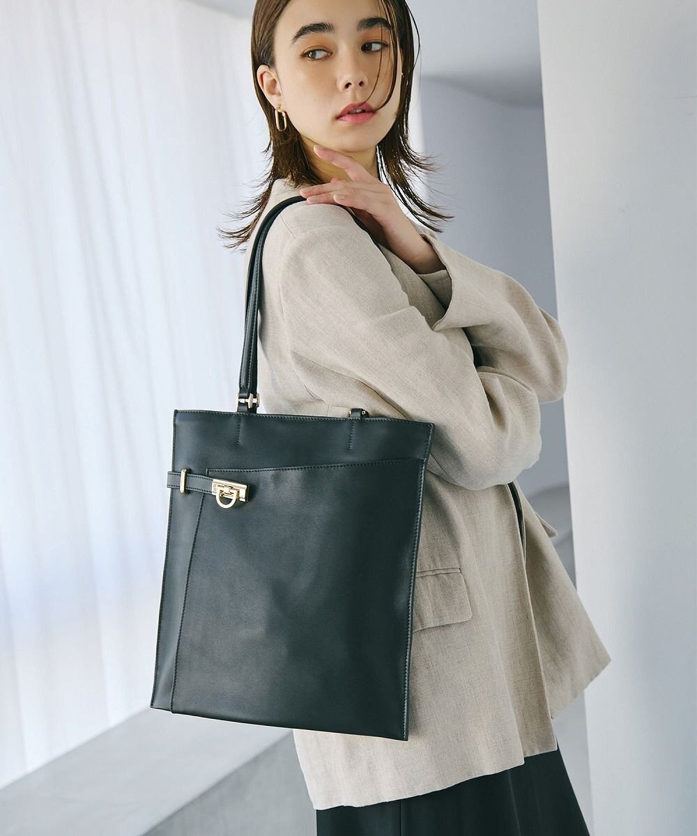 TOPKAPI 【TREASURE TOPKAPI】ベルトデザイン レザー フラット トートバッグ A4対応 