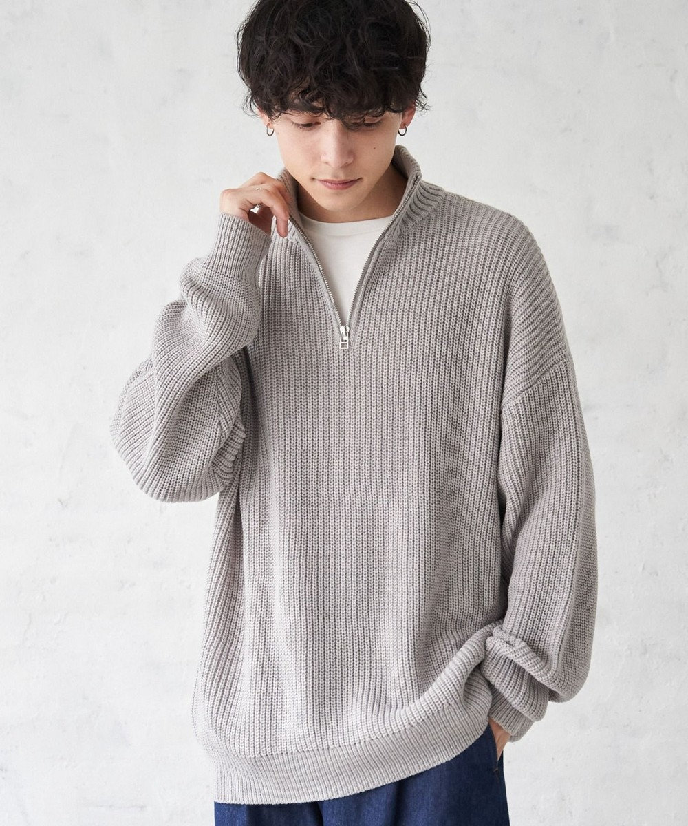 WEGO オーバーフィットハーフジッププルオーバー 