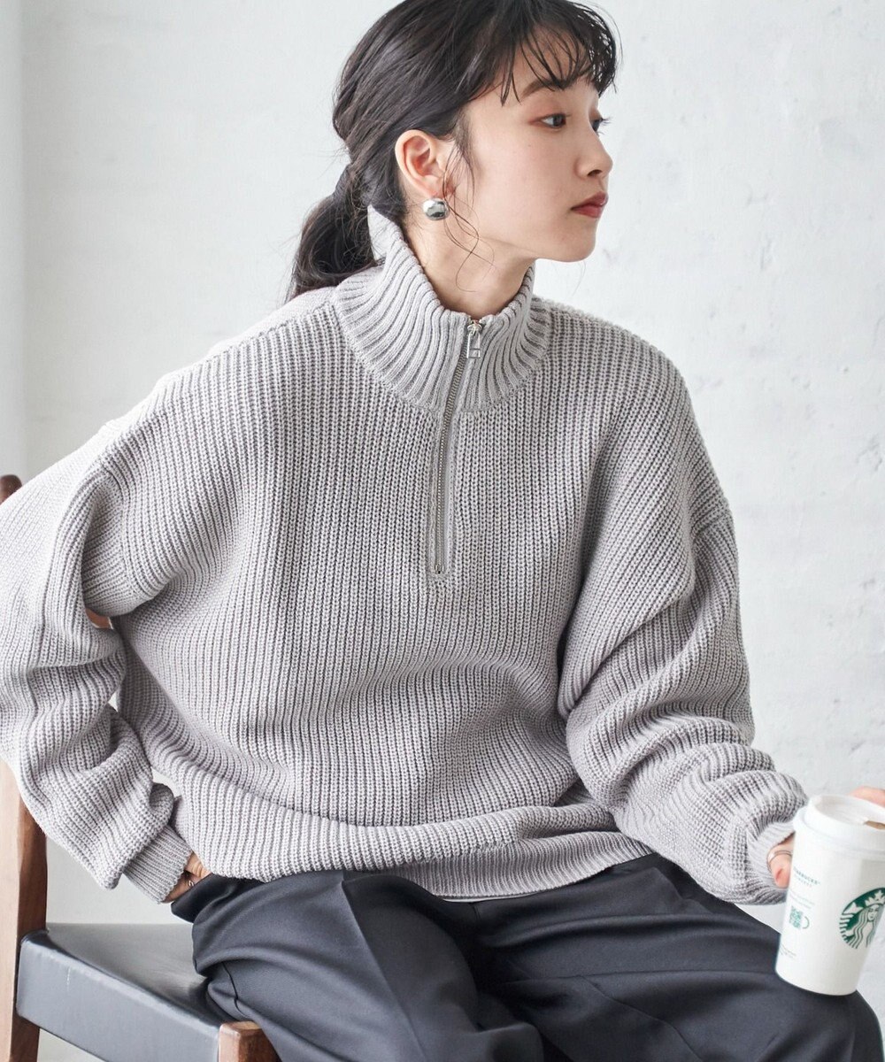 WEGO オーバーフィットハーフジッププルオーバー 