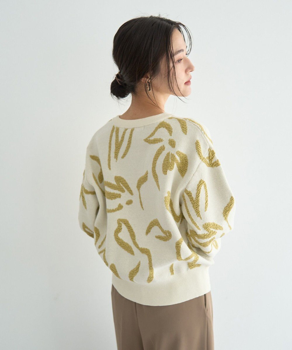 YECCA VECCA アート柄ふくれジャガードニット 