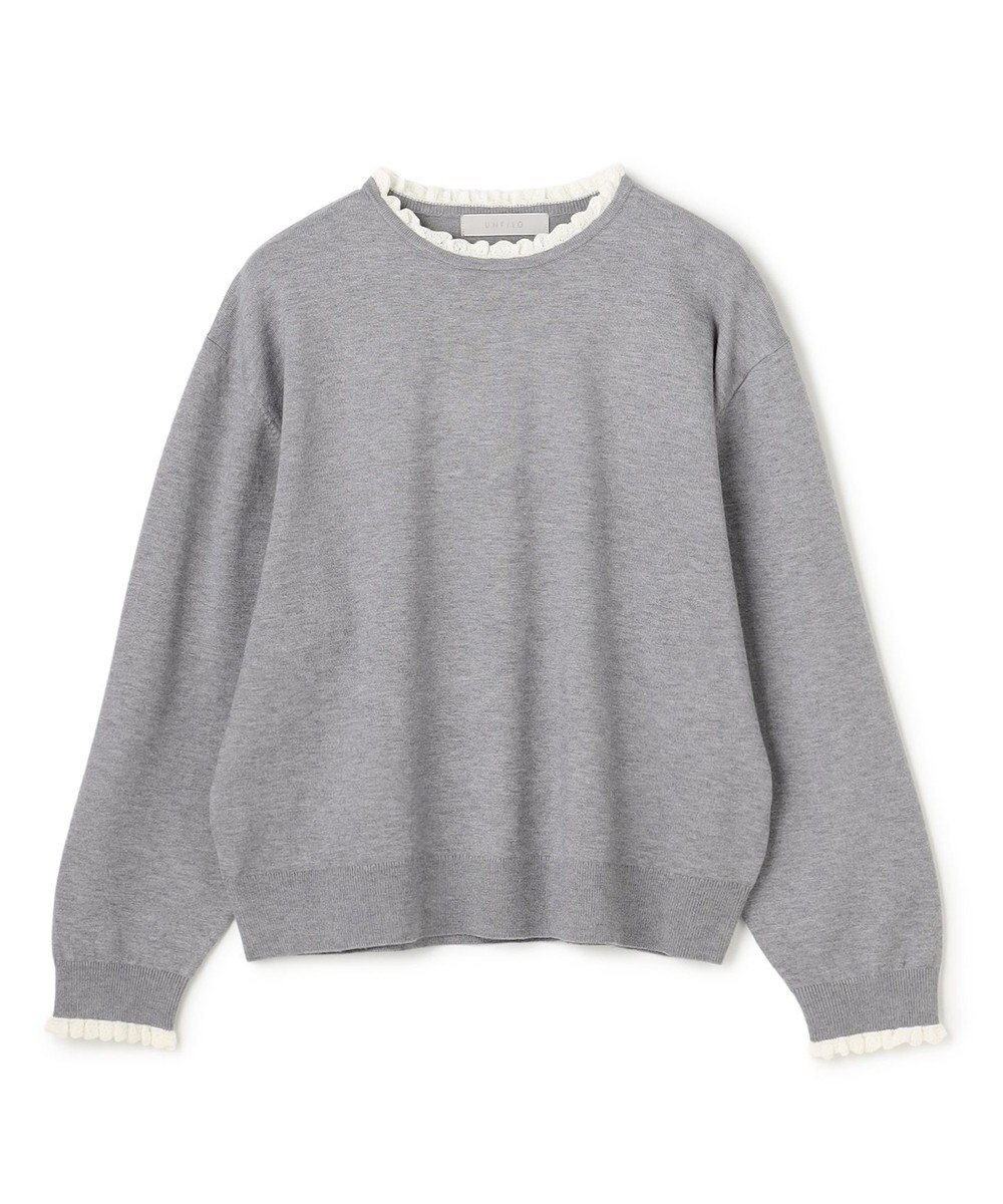 UNFILO フリルトリミング ニット 