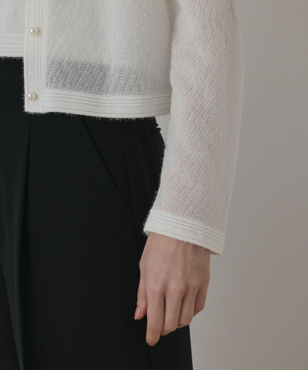 GRACE CONTINENTAL ラメフェザ－ニットカーディガン 