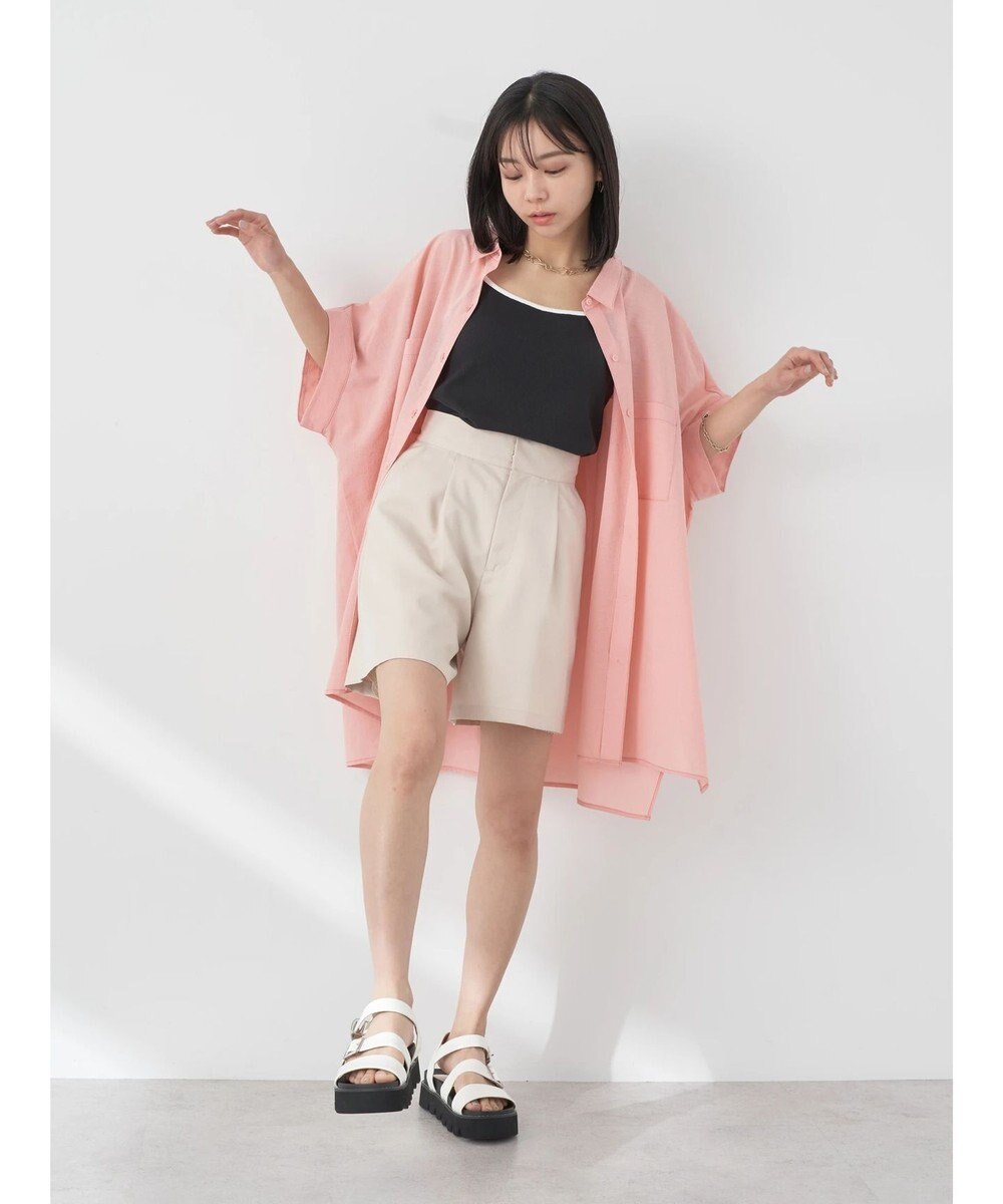 earth music&ecology 配色ステッチＢＩＧシャツ 