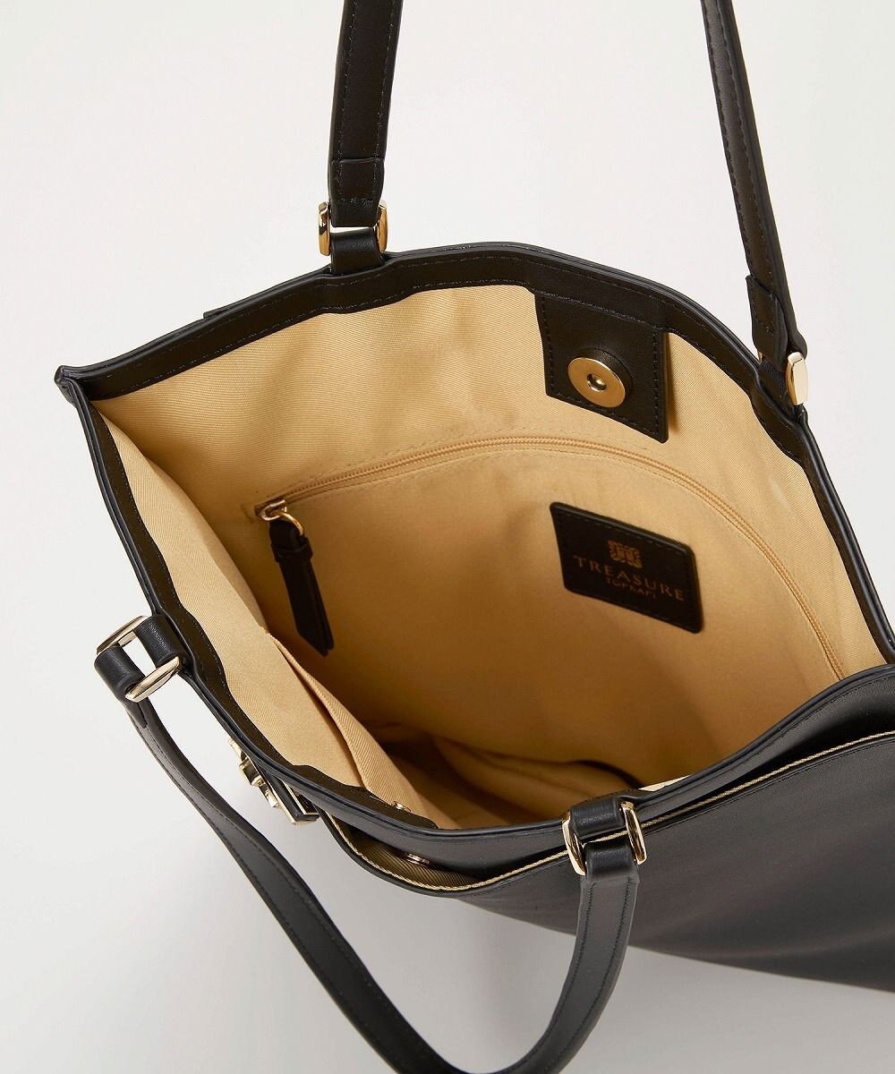 TOPKAPI 【TREASURE TOPKAPI】ベルトデザイン レザー フラット トートバッグ A4対応 