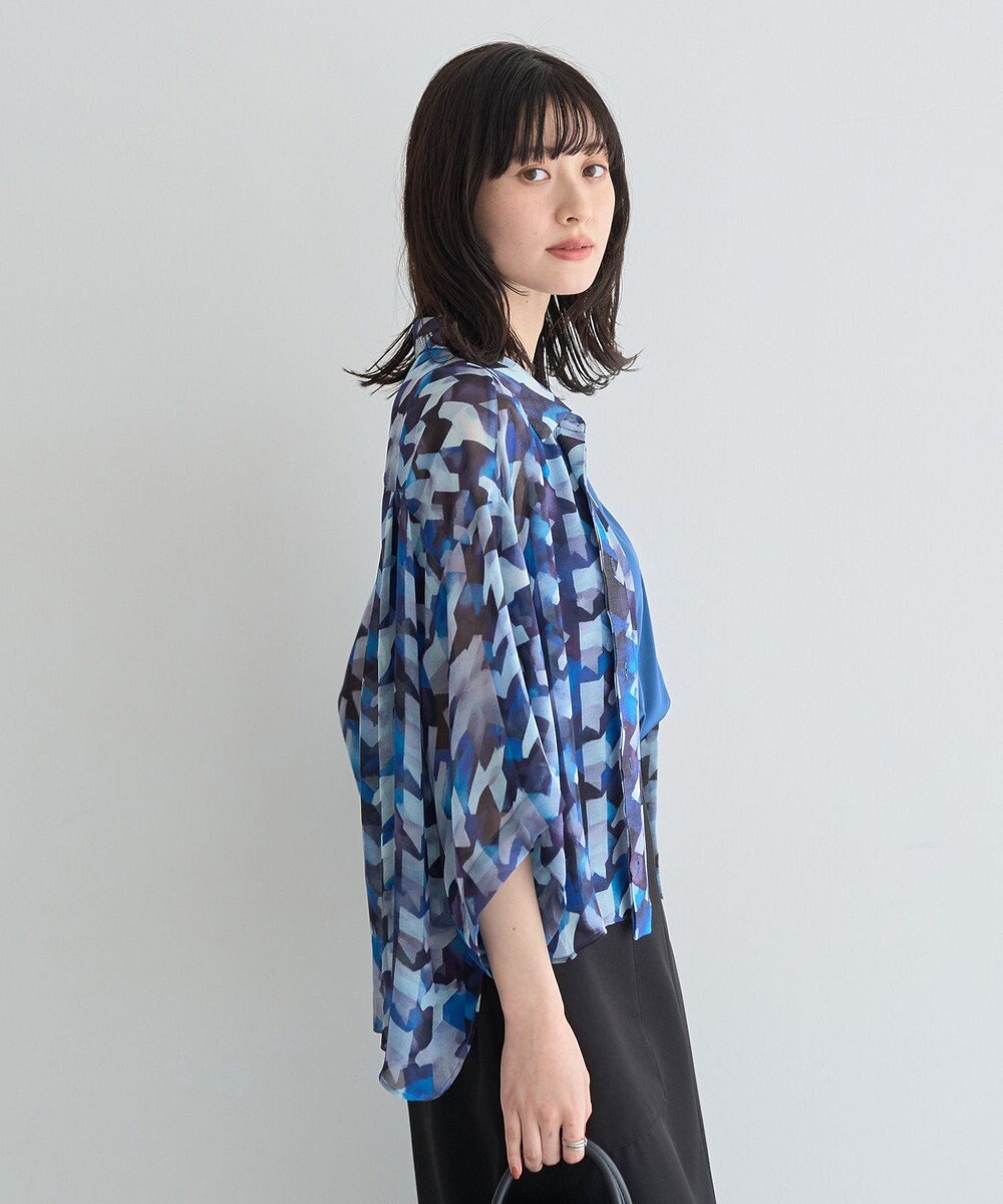 YECCA VECCA [2SET]キャミ付きシアージオメ柄シャツ 