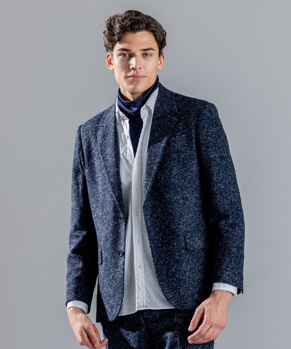 JOSEPH HOMME ROMA TWEED JERSEY JACKET 