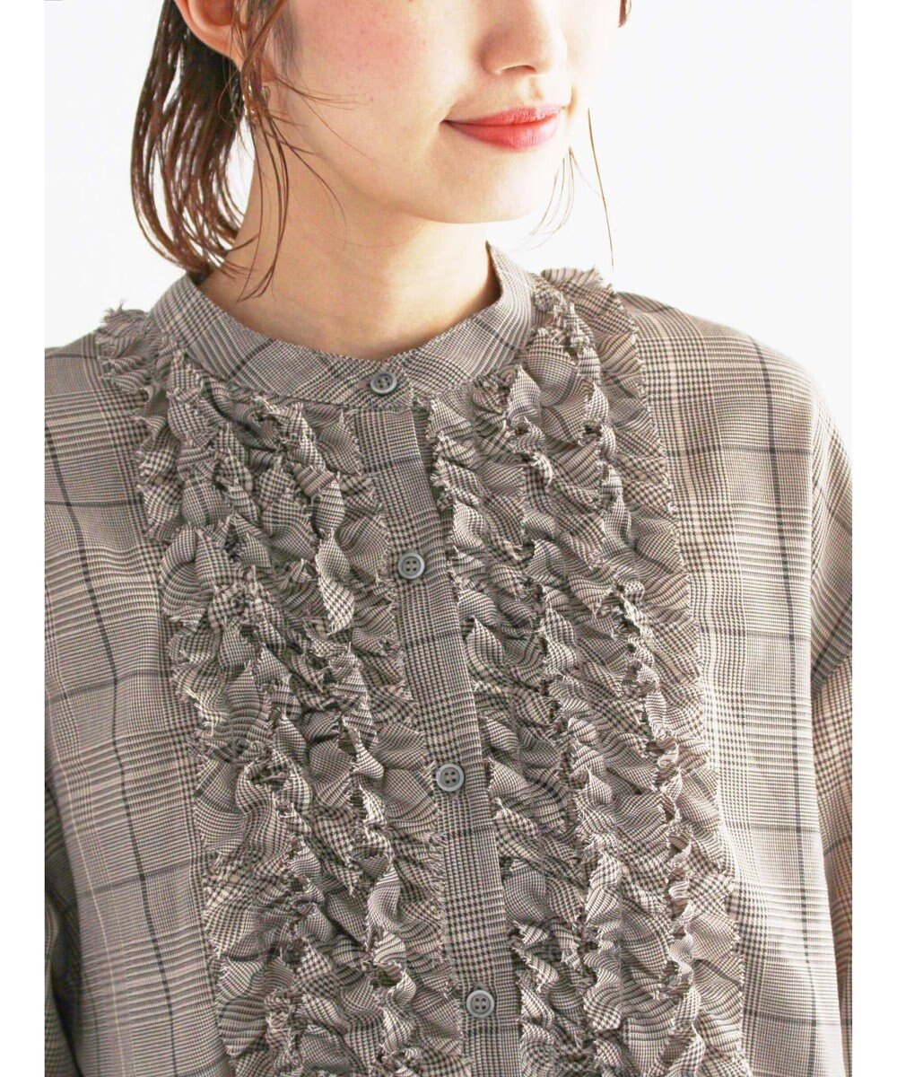 Te chichi チェックフリルブラウス 