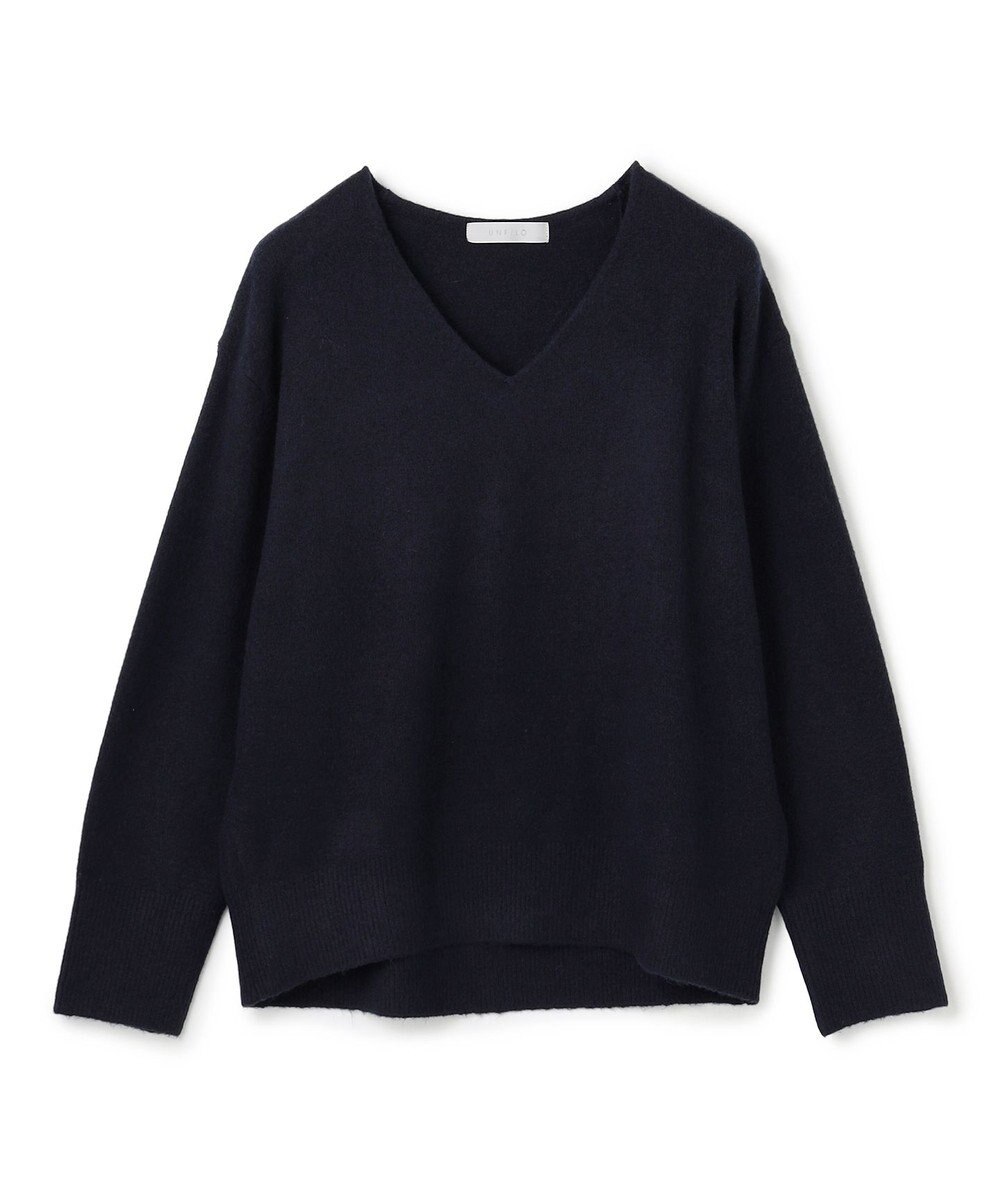 UNFILO L ふわふわニット Vネック 