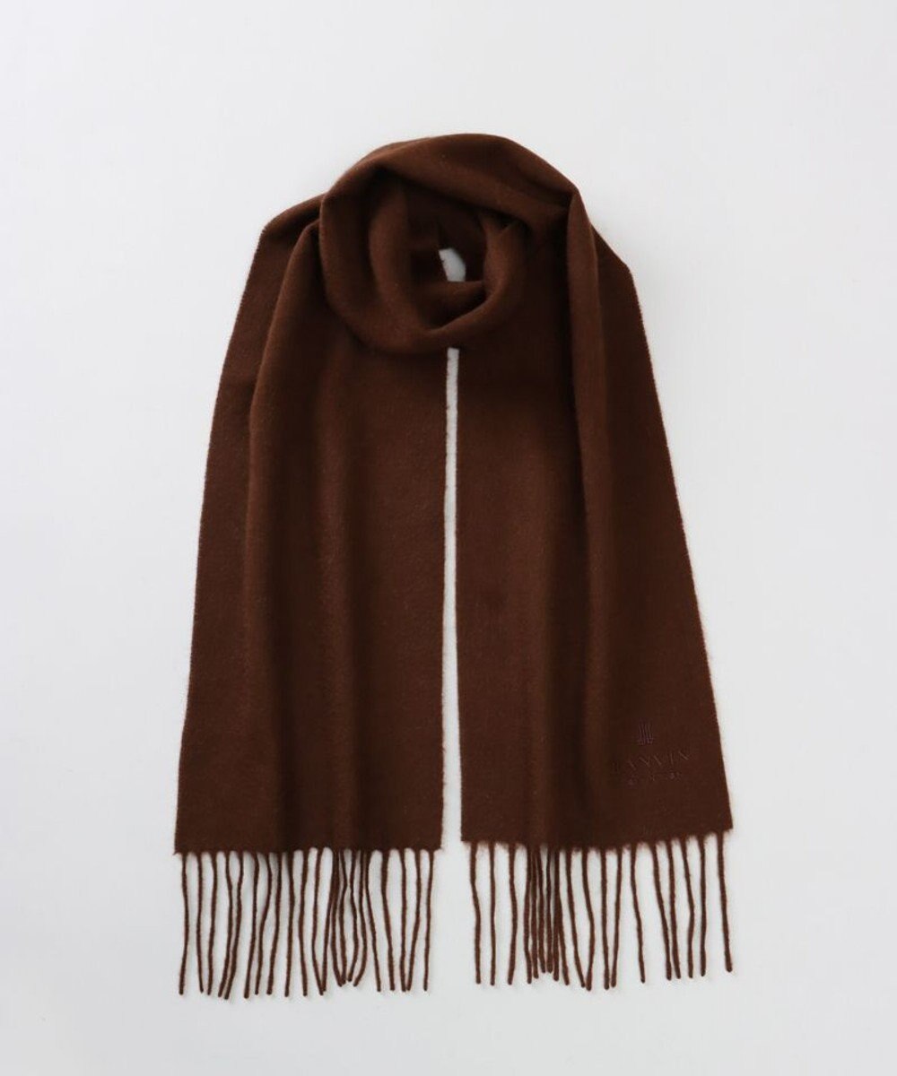 AURORA LANVIN COLLECTION ランバン コレクション カシミヤ  無地プチマフラー　　（幅20cm) 