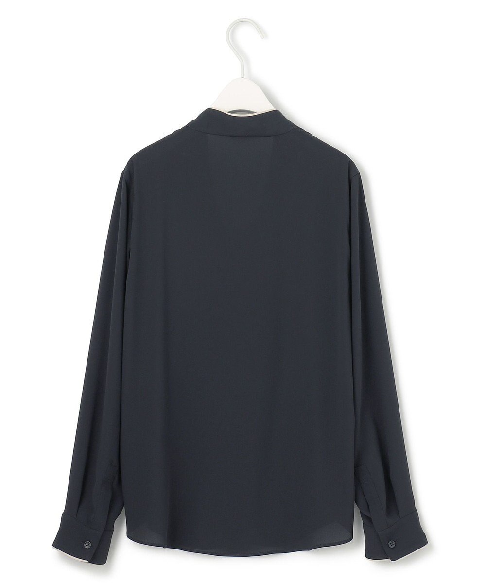 ICB L 【UVケア・速乾・接触冷感・洗える】BackSatinAmunzen 配色ボウタイブラウス 