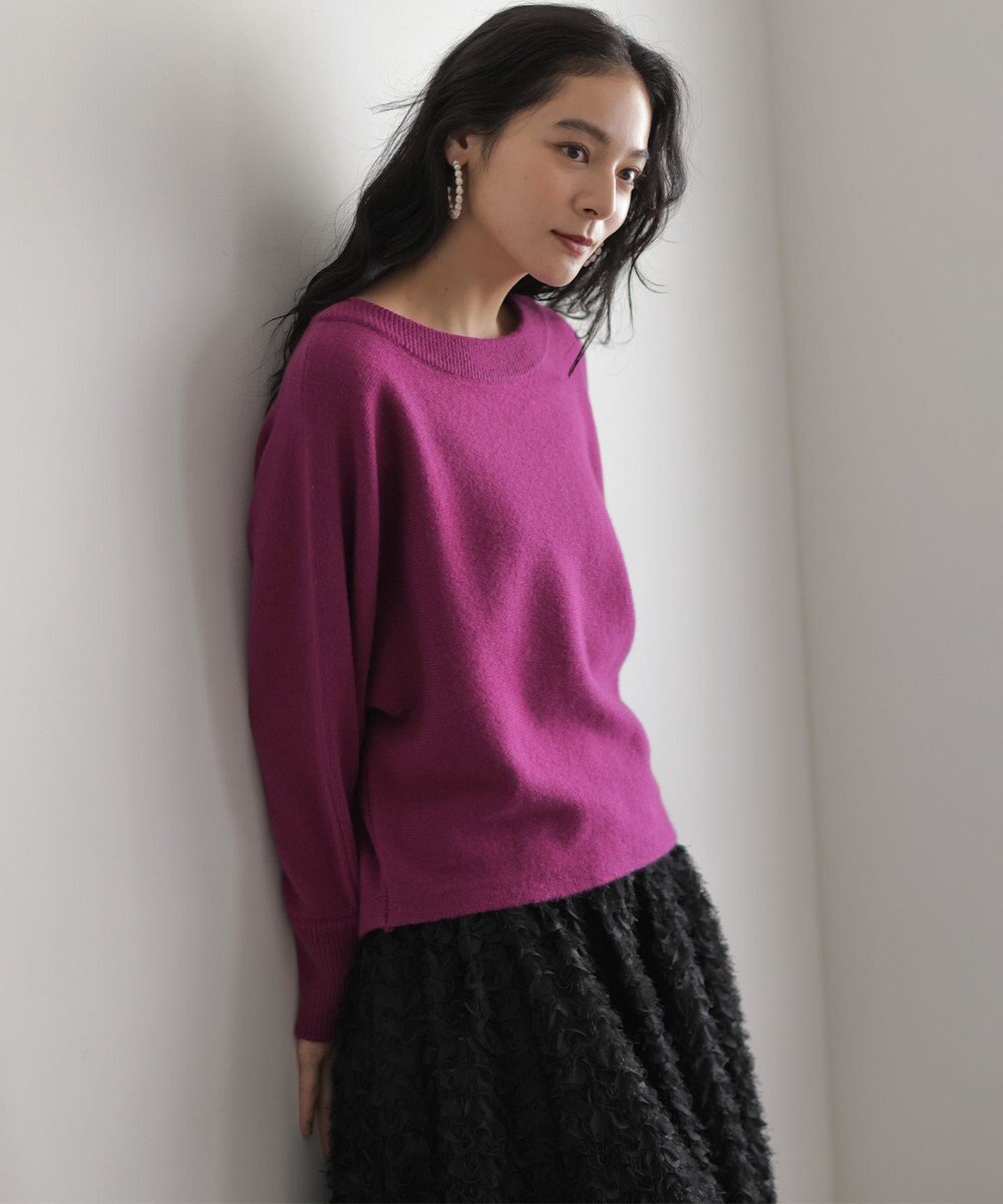 組曲 【加藤ローサさん着用】ウールカシミヤミックスボートネック ニット 