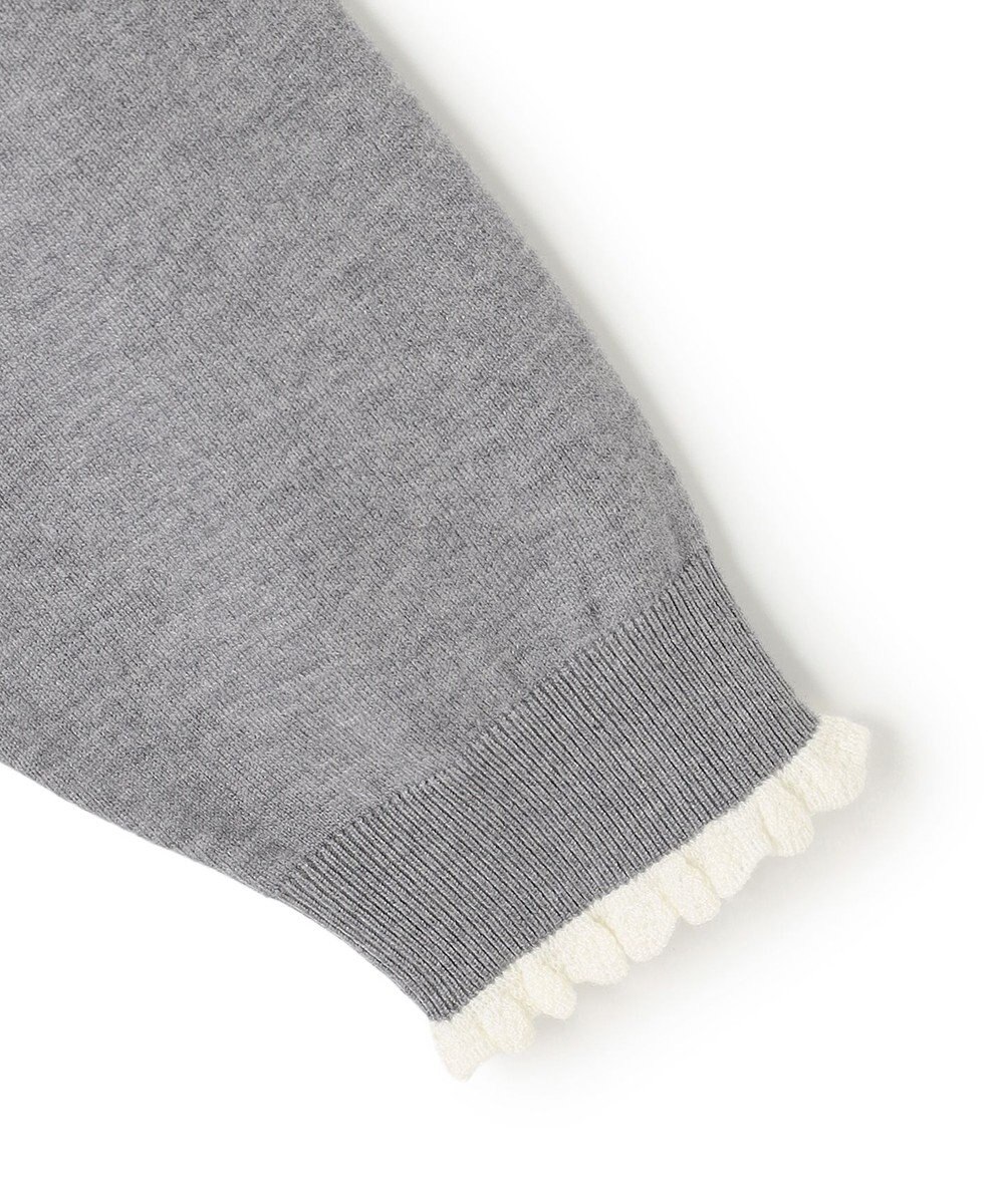 UNFILO フリルトリミング ニット 