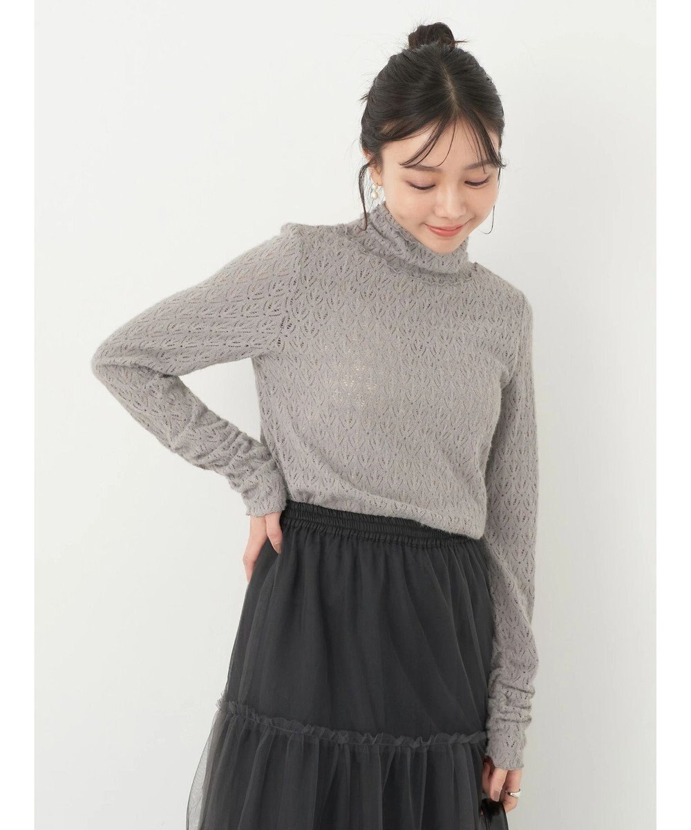 earth music&ecology 起毛レースハイネックインナー 