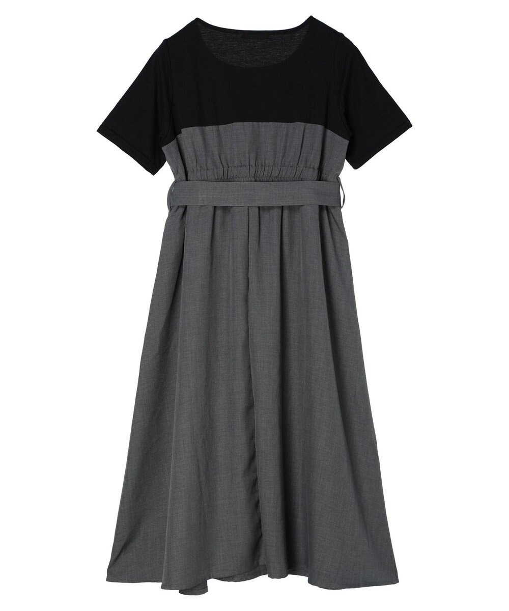 Green Parks 共ベルト付きビスチェ風ドッキングワンピース 