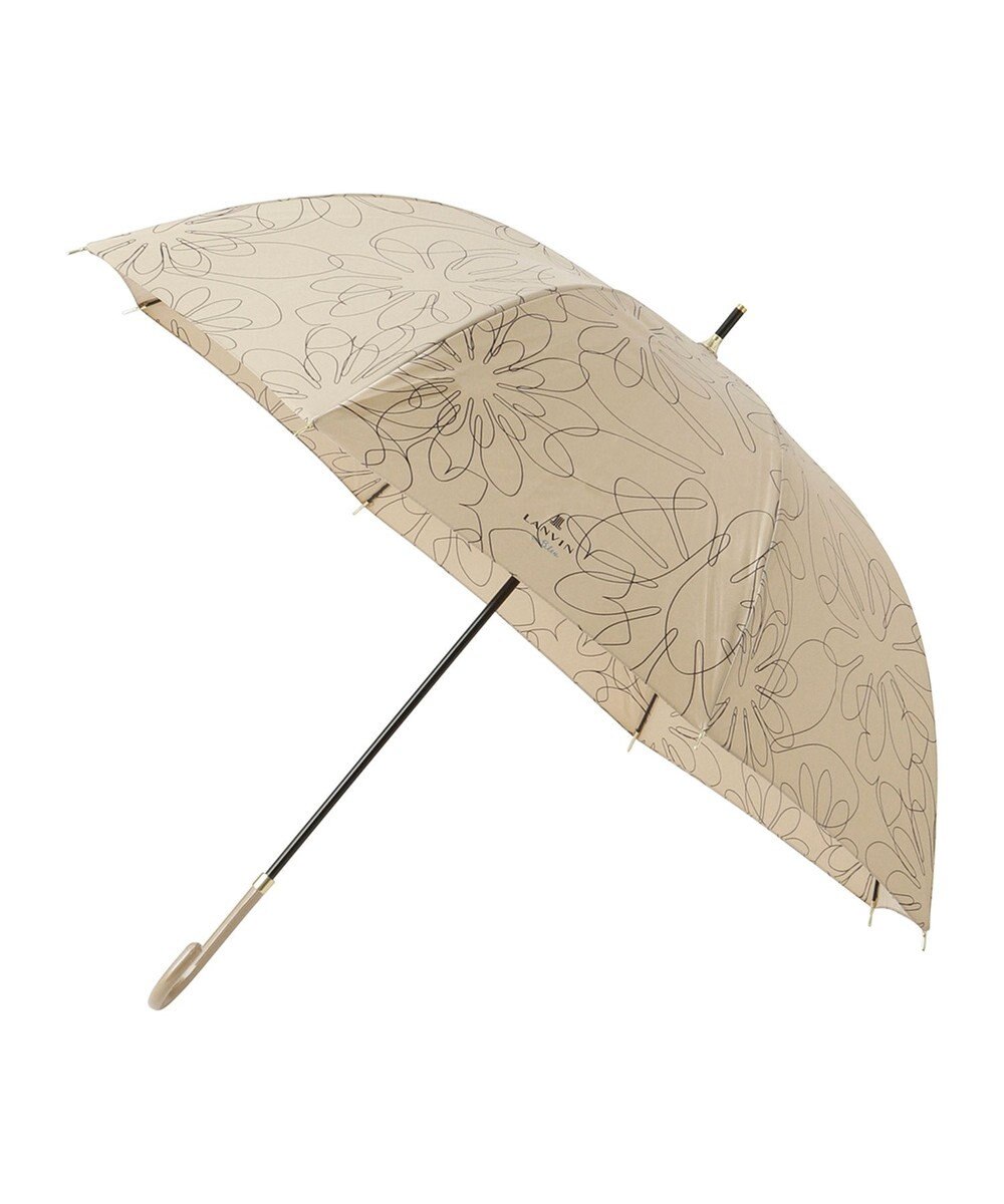 MOONBAT 【新色追加/耐風】ランバン オン ブルー 長傘 フラワー柄サテンジャガードプリント 
