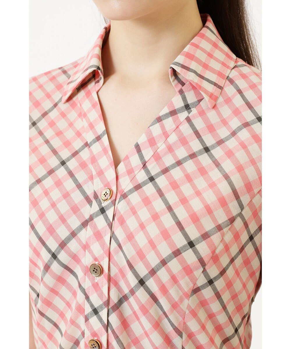 DAKS ウールボイル フィット＆フレア チェック ワンピース 