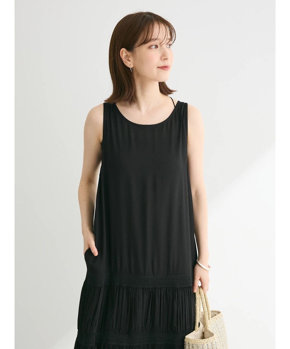 Green Parks Ｉ　ノースリスモッキング切替ワンピース 