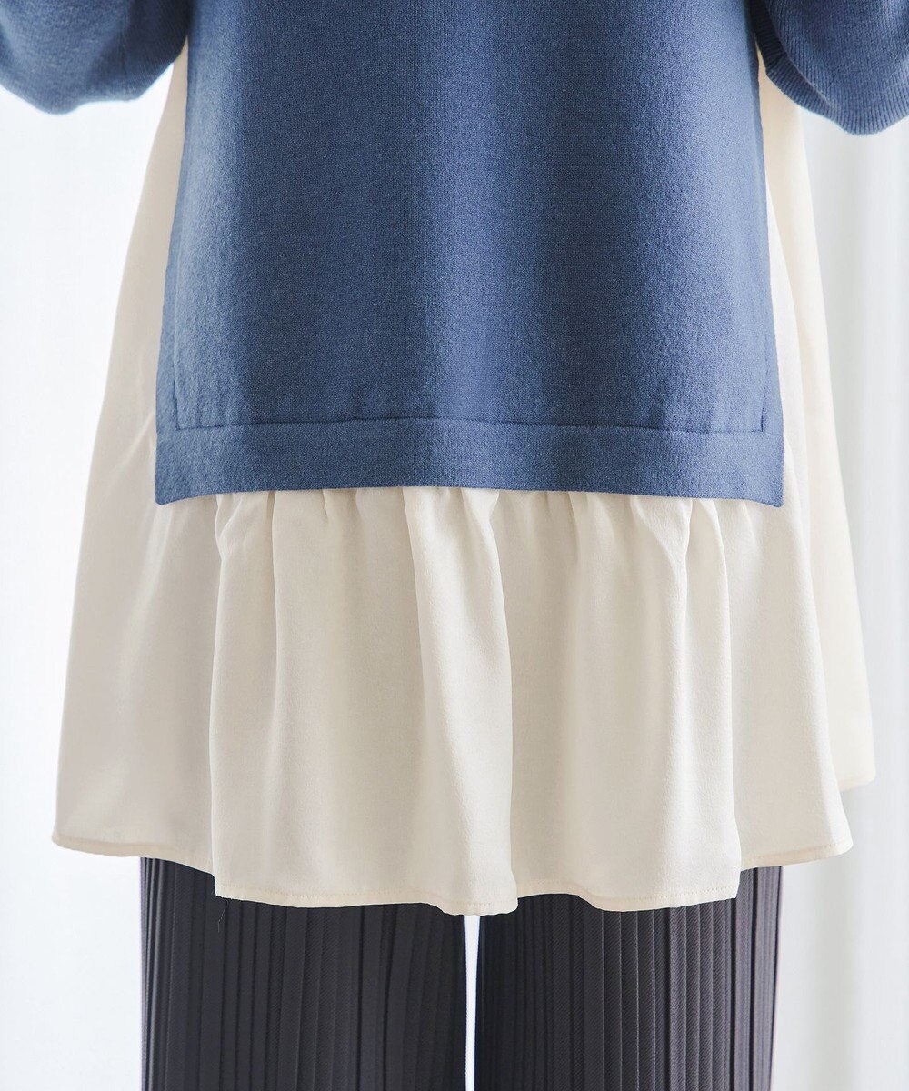 Tiaclasse 【洗える】ヴィンテージサテンニットコンビチュニック 