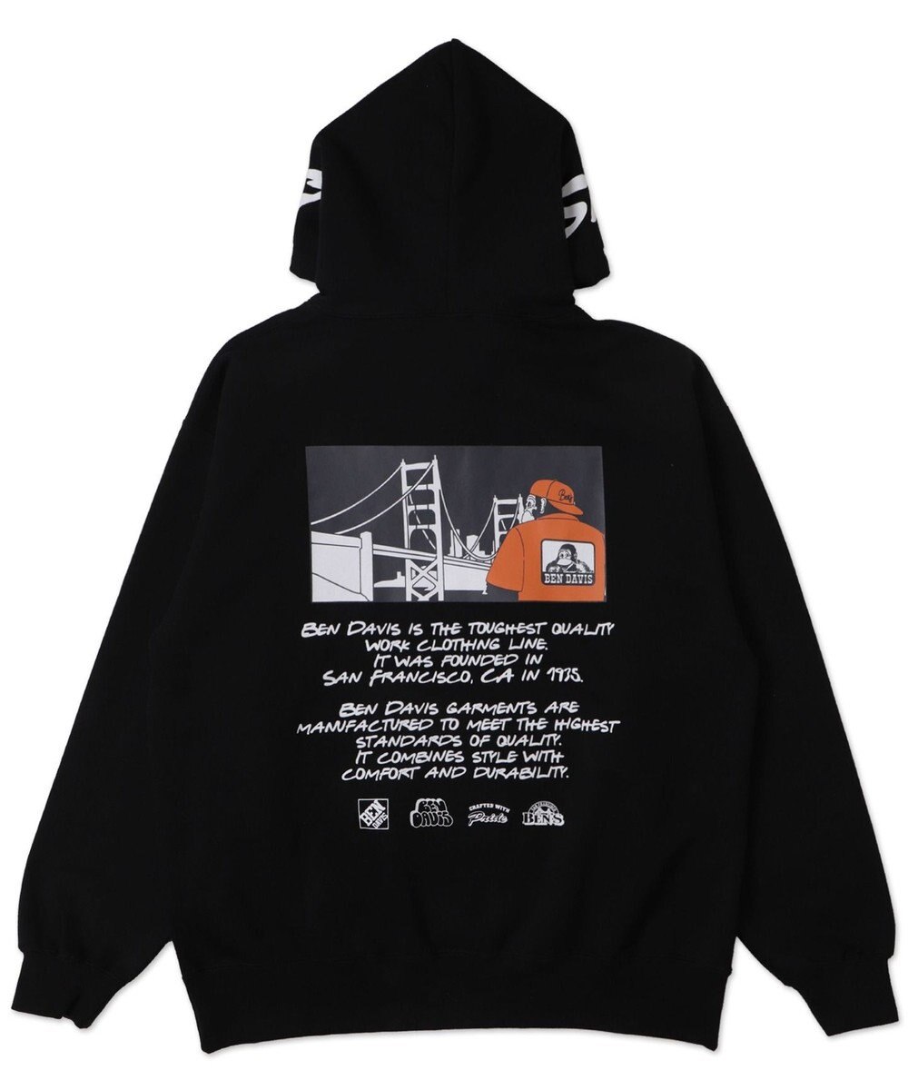 WEGO BENDAVISブリッジグラフィックプルパーカー 