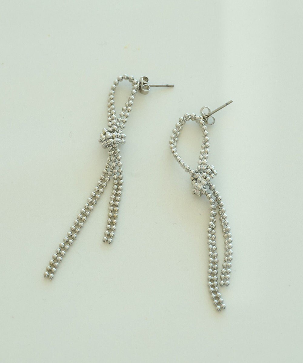 YECCA VECCA ノットボールチェーンピアス 