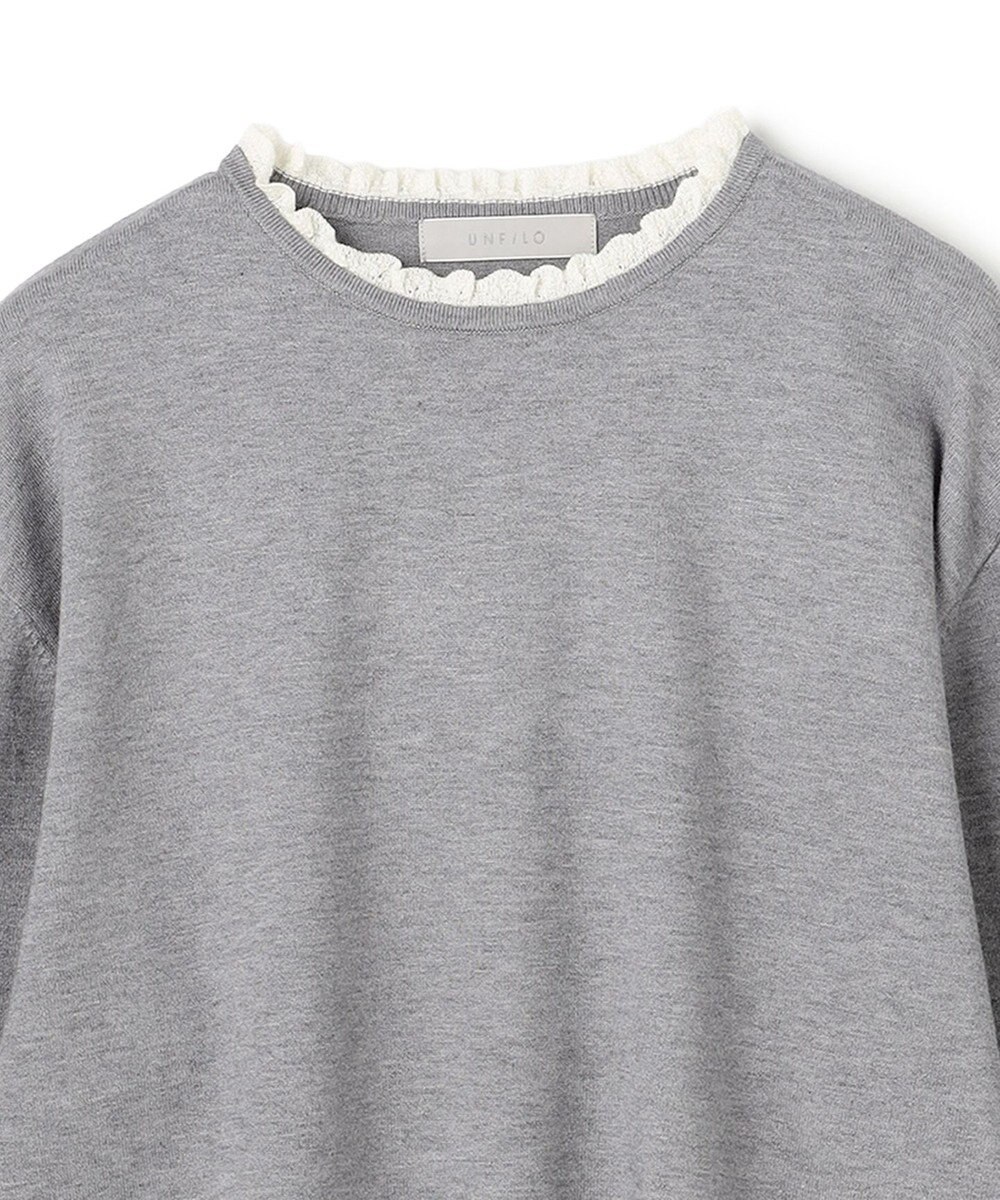 UNFILO フリルトリミング ニット 